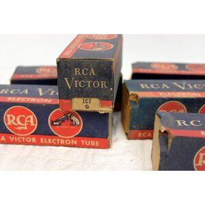 6 Vtg 1940s RCA Victor Radiotron Ham TV Radio Tube 1C7 G Original Box CL-12 (3-4
